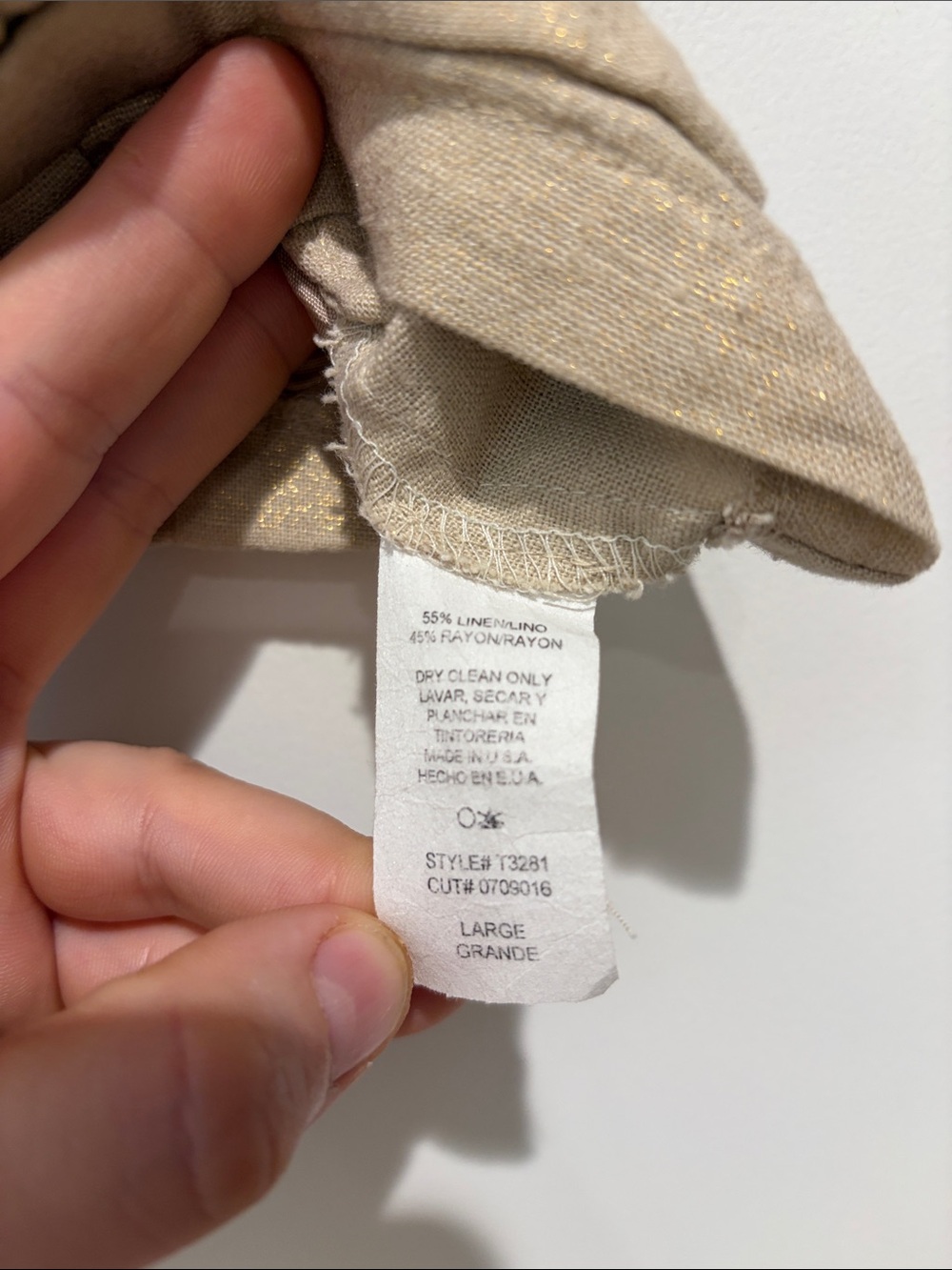 Womens Beige Linen Blend Cropped Y2K Vest, Large - Picture 2 of 4